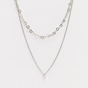 aldo // layering heart-link chain necklaces